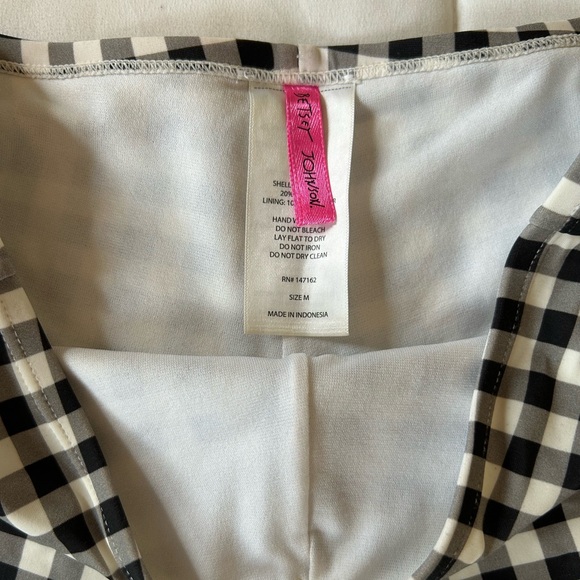 Betsey Johnson Gingham High Waisted Boyshort Bikini Bottoms - Picture 6 of 16
